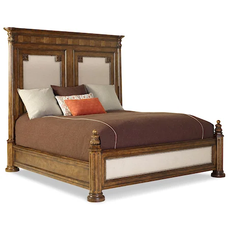 King Mansion Bed with Upholstered Panels